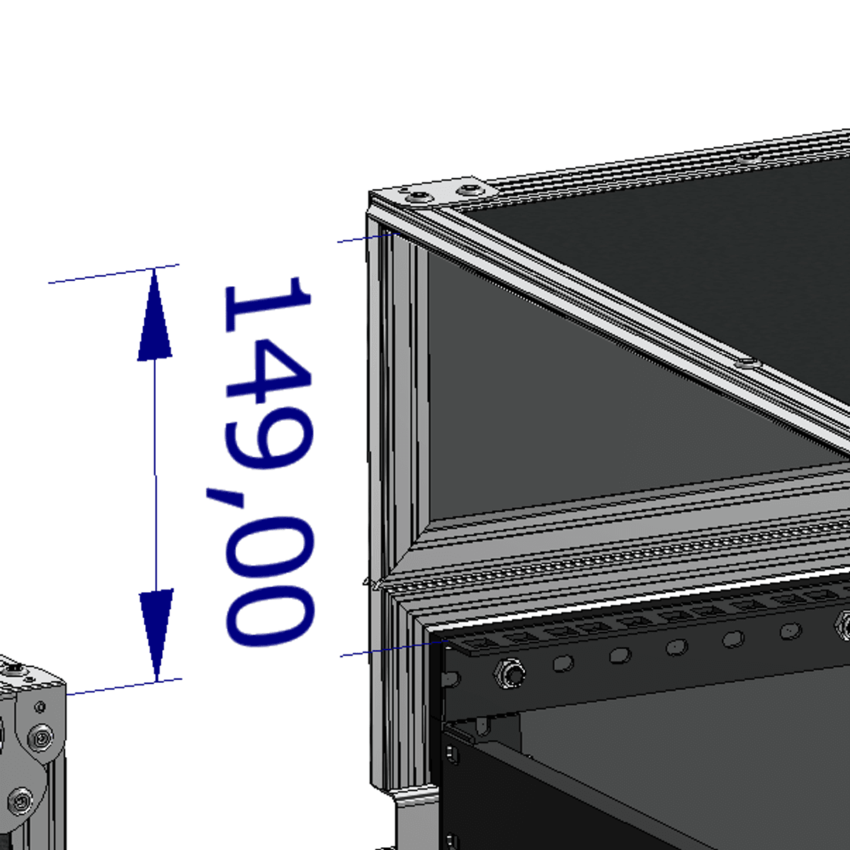Topmixrack 12U/12U med ekstra høyt lokk